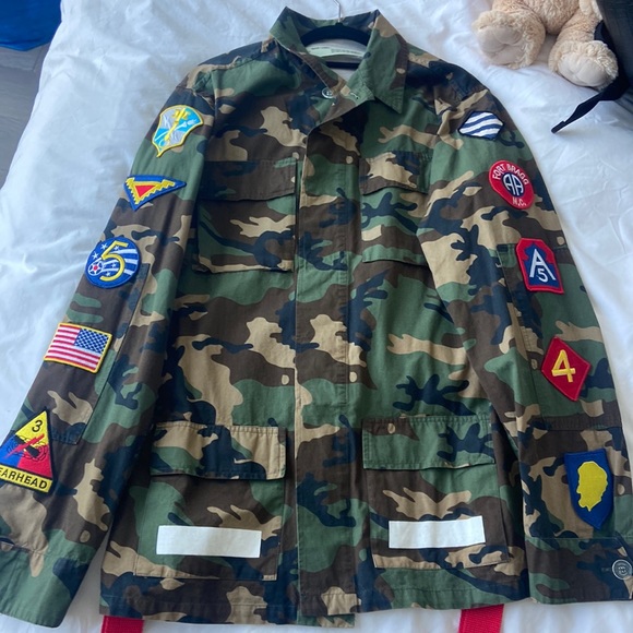 Mens off white camo jacket